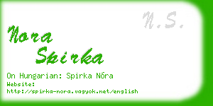 nora spirka business card